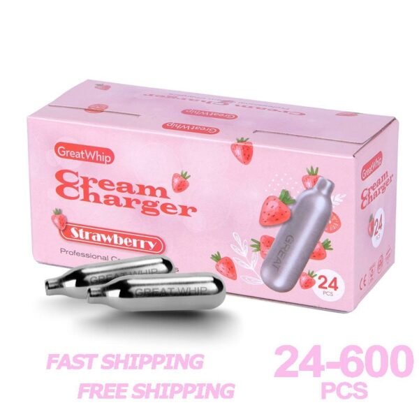 Great Whip 8g cream chargers strawberry Flavor 24-pack